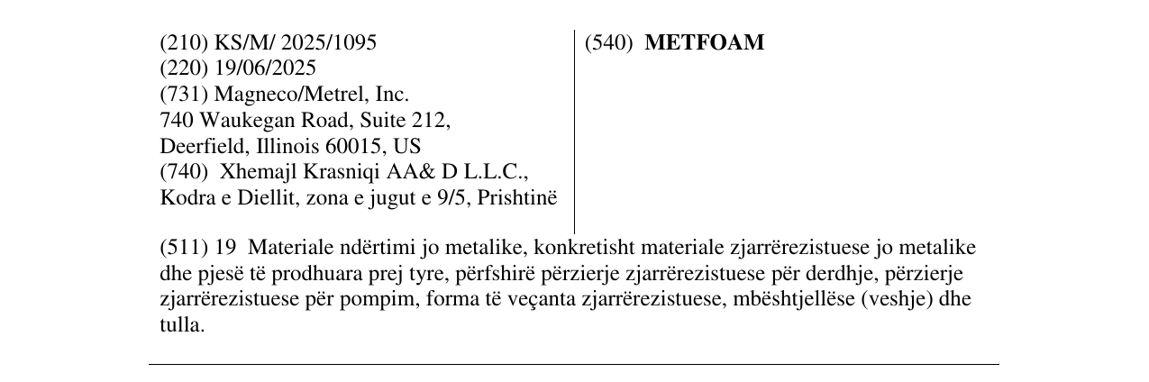 Zëri i markës METFOAM në buletin