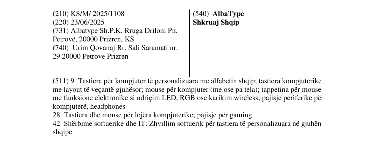 Zëri i markës AlbaType Shkruaj Shqip në buletin