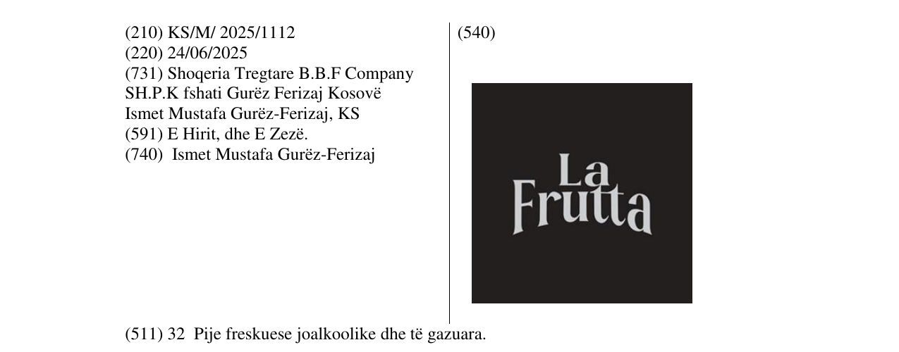 Zëri i markës LA FRUTTA në buletin