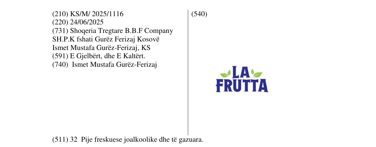 Zëri i markës LA FRUTTA në buletin