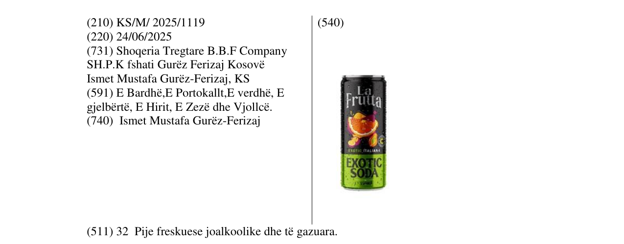 Zëri i markës LA FRUTA në buletin