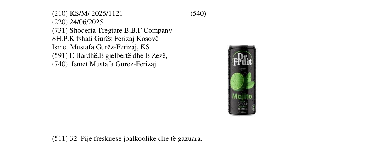 Zëri i markës Dr Fruit Mojito në buletin