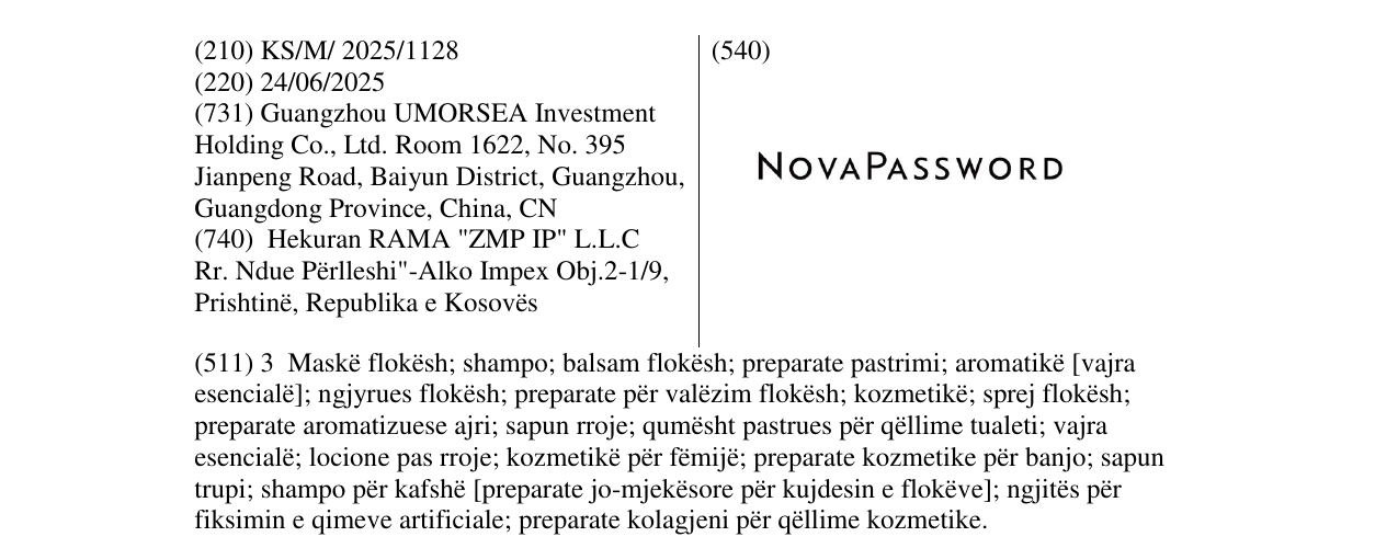 Zëri i markës NOVAPASSWORD në buletin