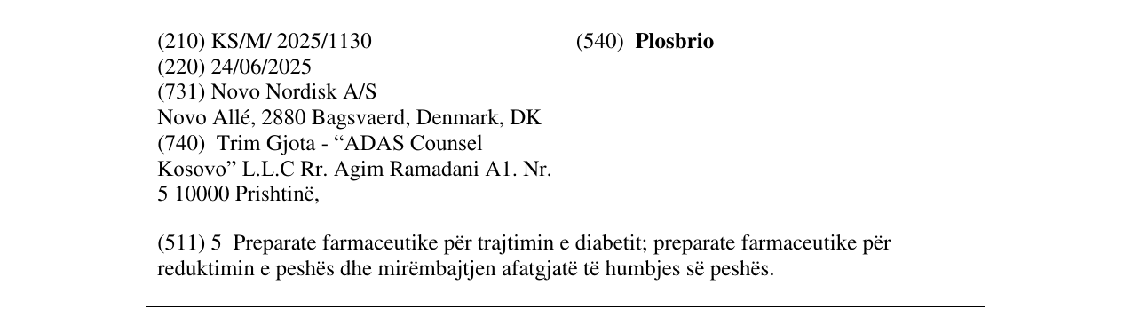 Zëri i markës Plosbrio në buletin