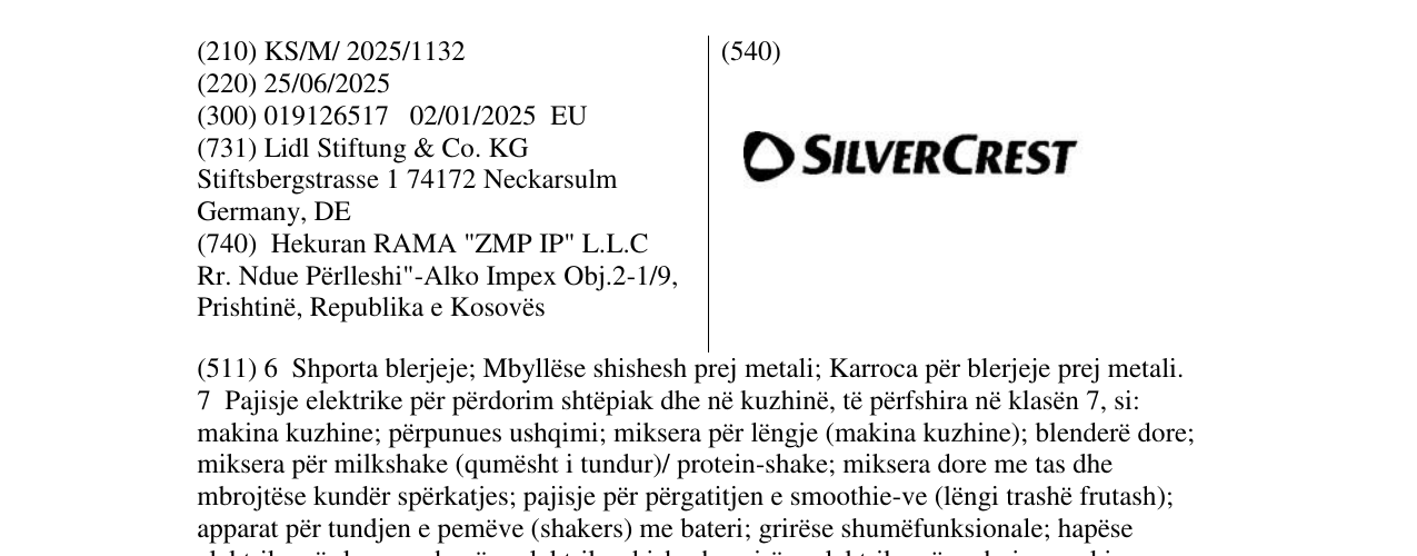 Zëri i markës SILVERCREST në buletin