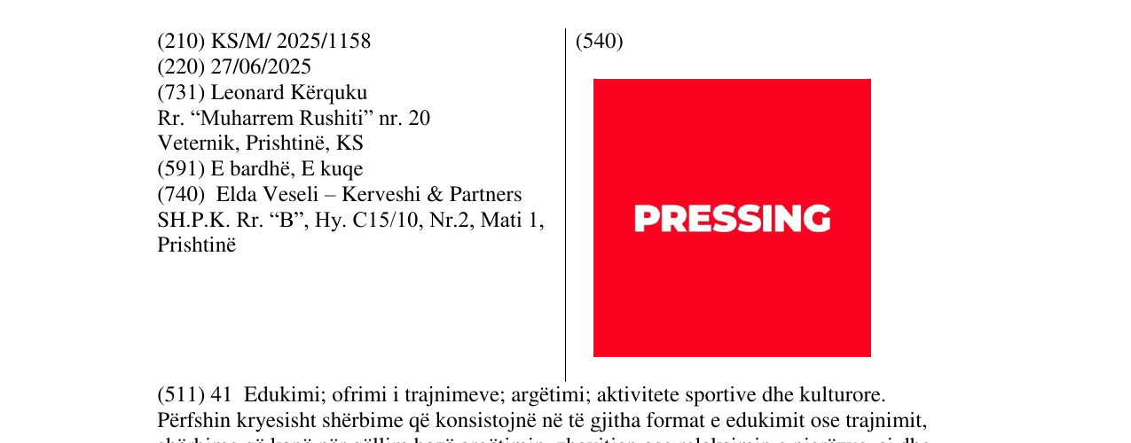 Zëri i markës PRESSING në buletin