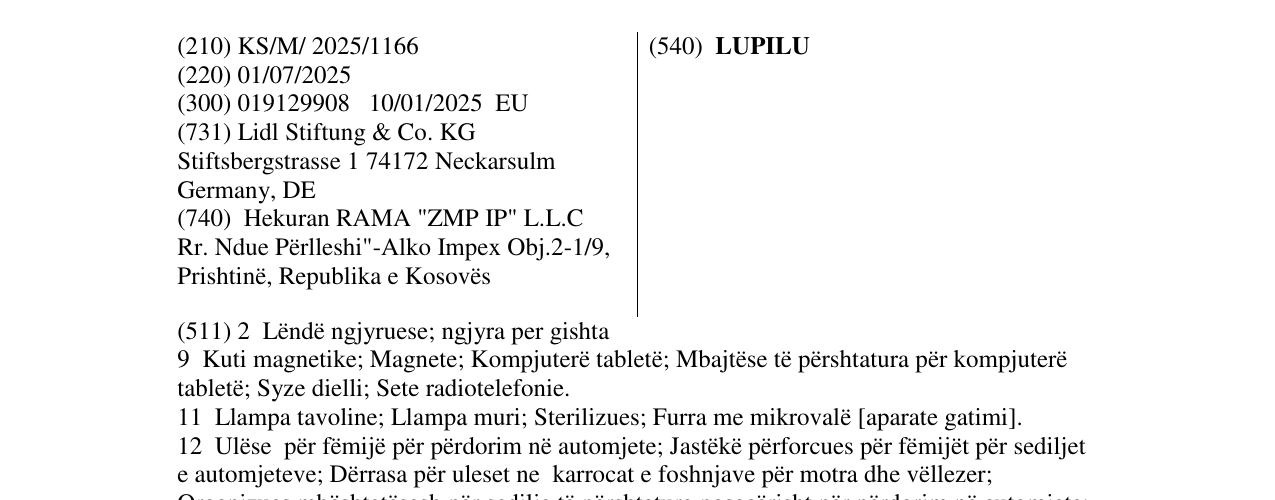 Zëri i markës LUPILU në buletin