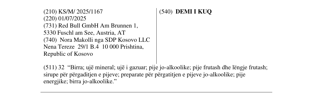 Zëri i markës DEMI I KUQ në buletin