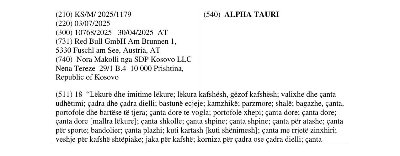 Zëri i markës ALPHA TAURI në buletin