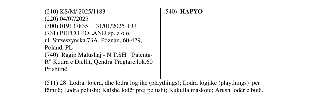 Zëri i markës HAPYO në buletin