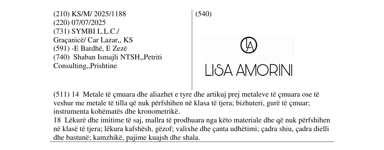 Zëri i markës LISA AMORINI në buletin