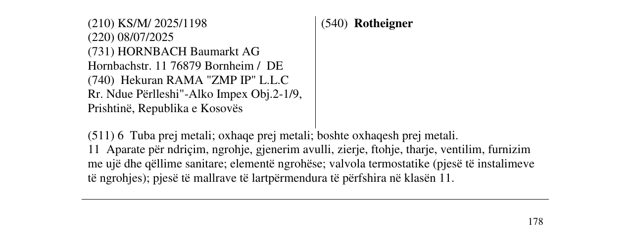 Zëri i markës Rotheigner në buletin