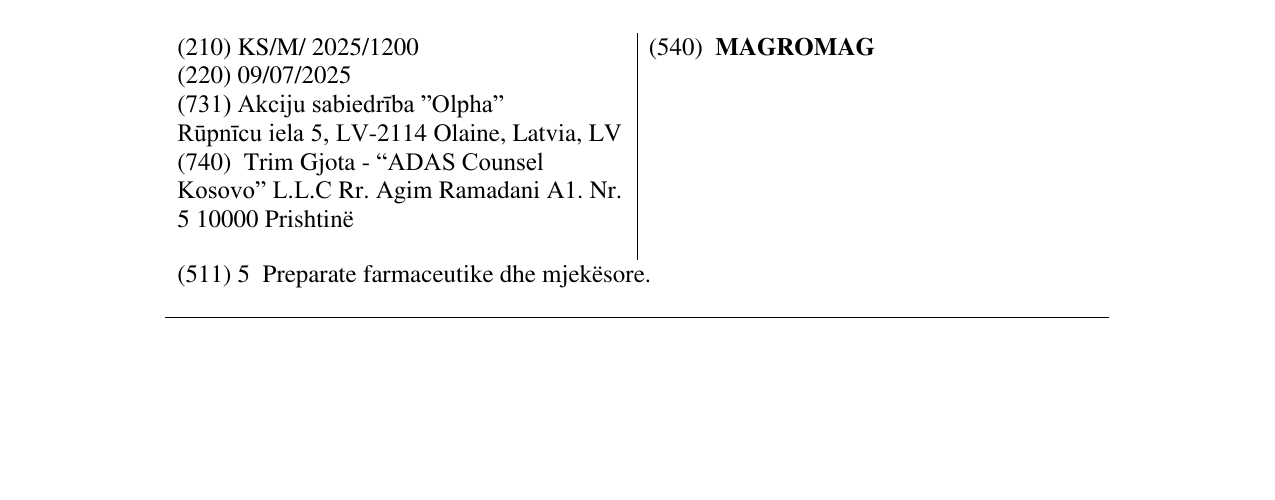 Zëri i markës MAGROMAG në buletin