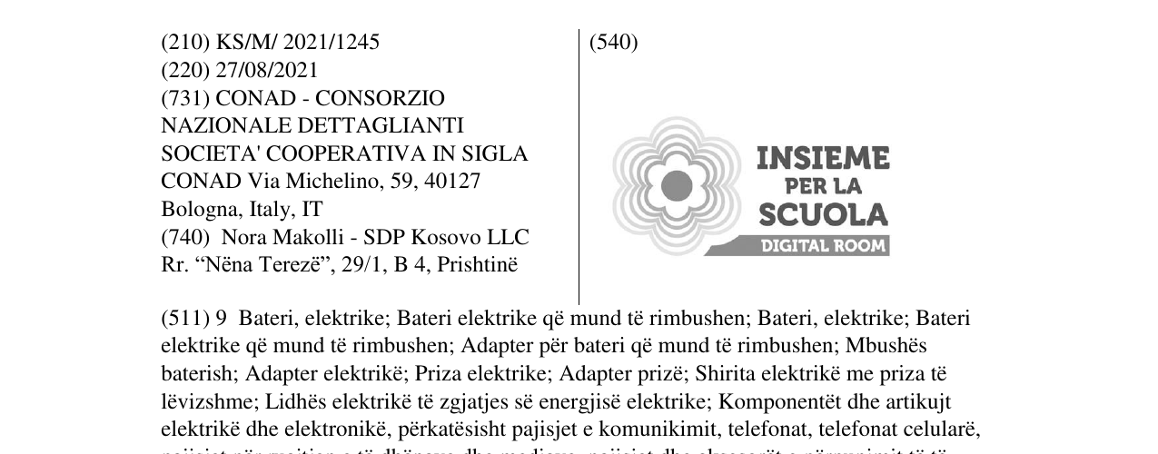 Zëri i markës INSIEME PER LA SCUOLA DIGITAL ROOM në buletin