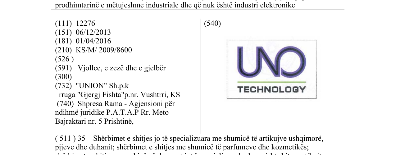 Zëri i markës Markë figurative në buletin