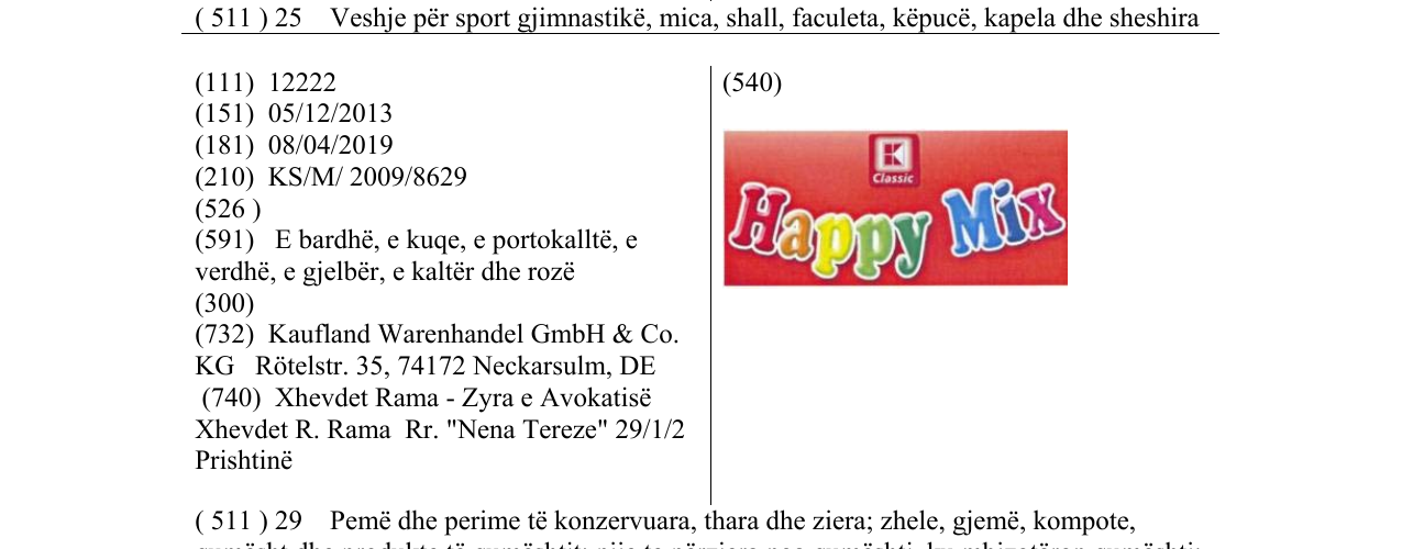 Zëri i markës Happy Mix në buletin