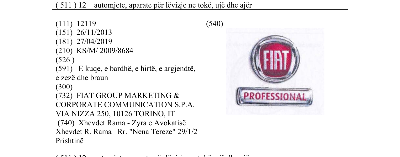 Zëri i markës Markë figurative në buletin