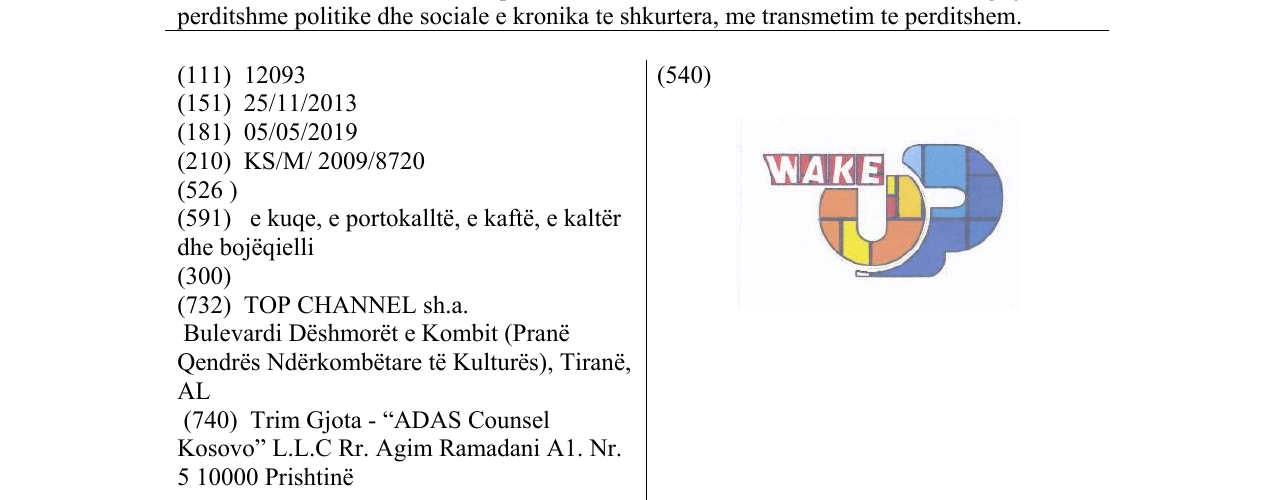 Zëri i markës WAKE UP në buletin
