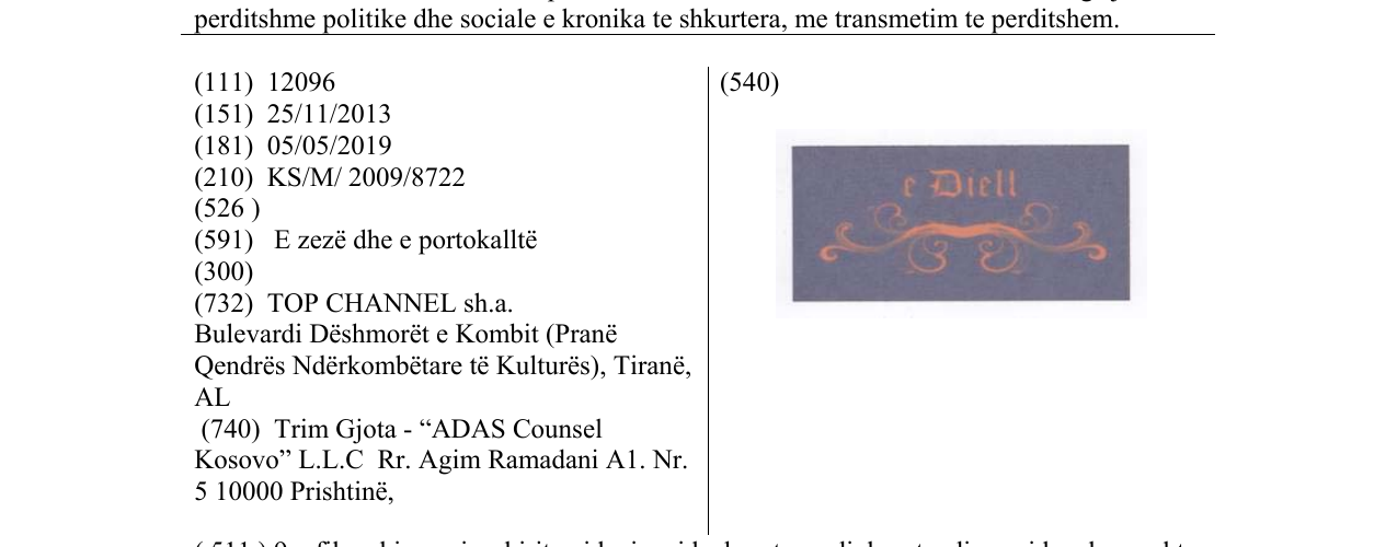 Zëri i markës e Diell në buletin