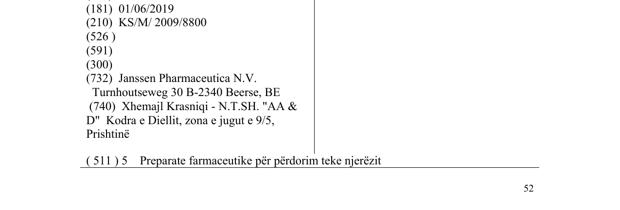 Zëri i markës VERSAZEF në buletin