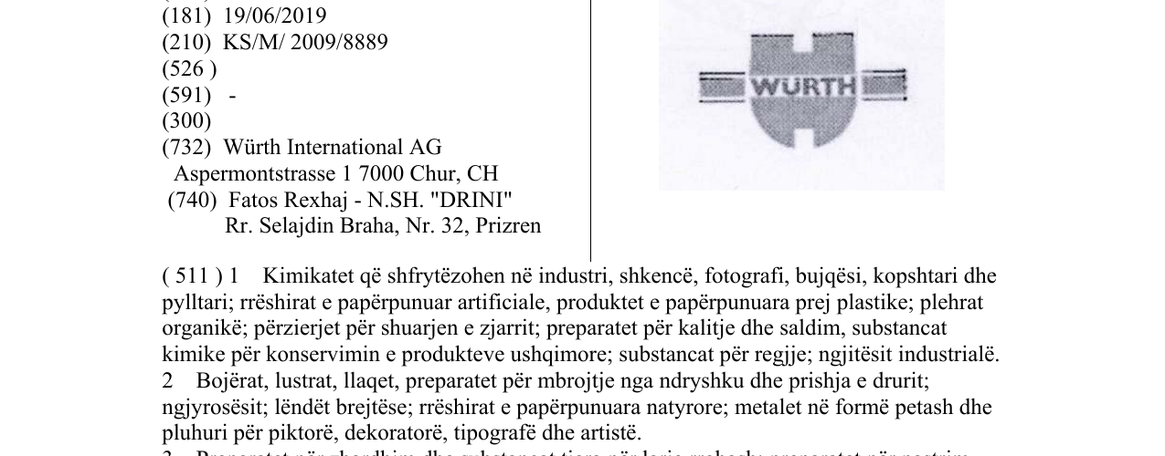Zëri i markës WÜRTH në buletin