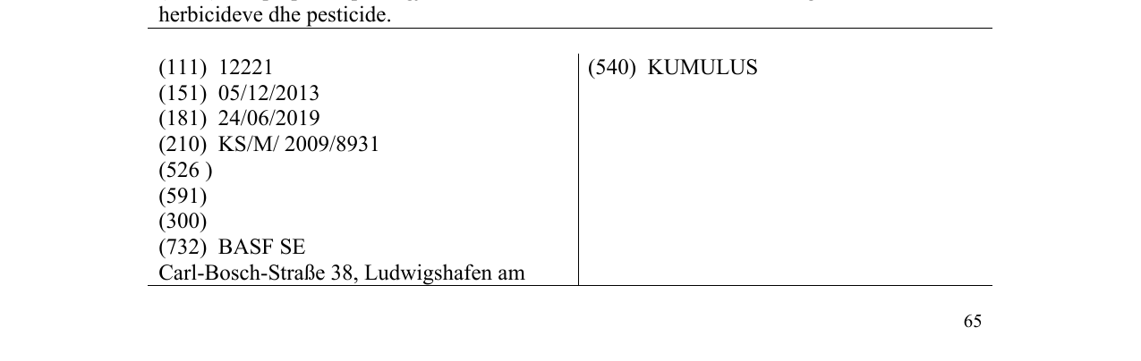 Zëri i markës KUMULUS në buletin