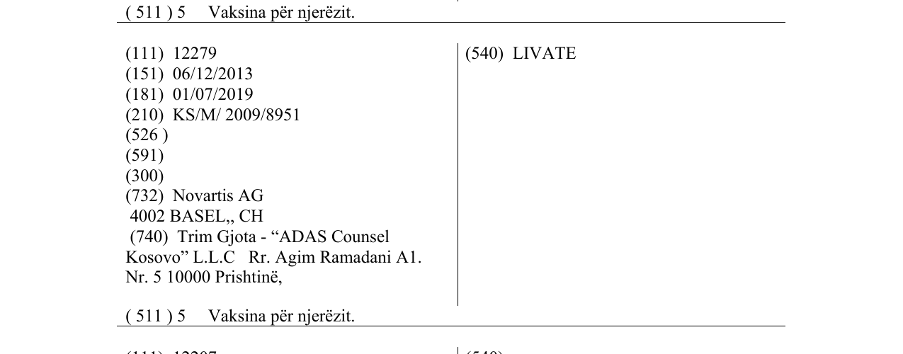 Zëri i markës LIVATE në buletin