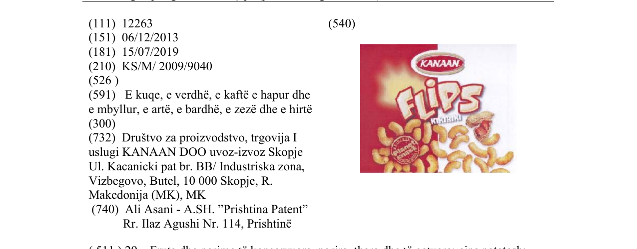 Zëri i markës FLIPS KIKIRIKI në buletin