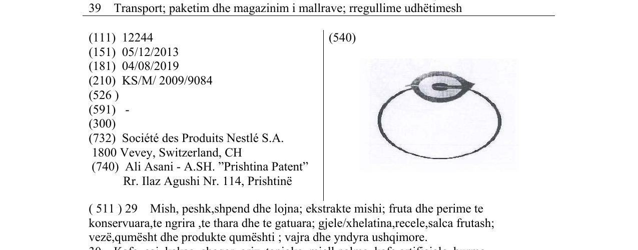 Zëri i markës Markë figurative në buletin