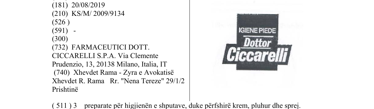 Zëri i markës Dottor Ciccarelli në buletin