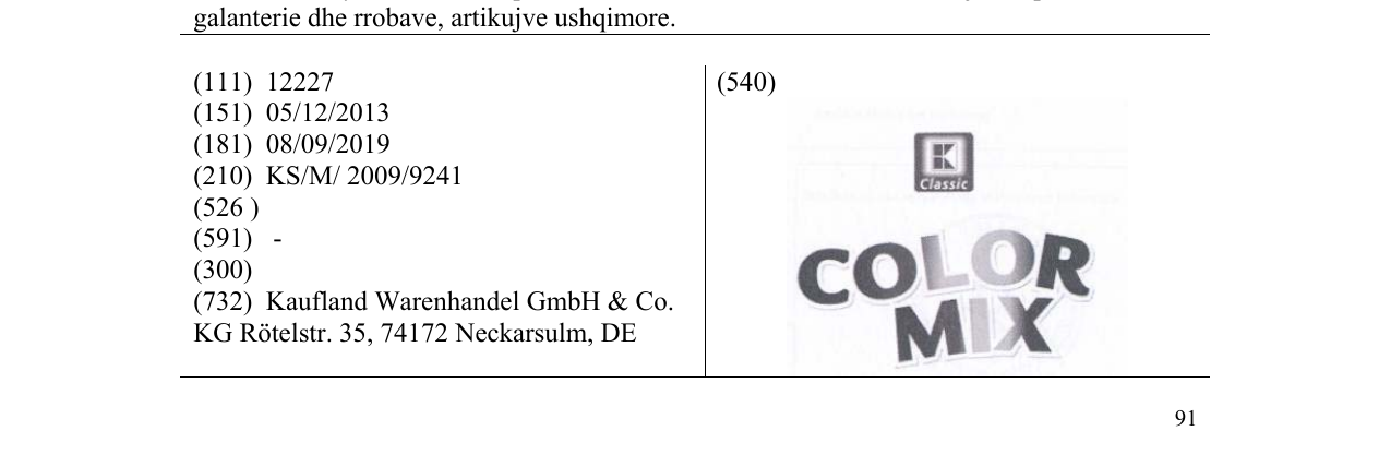 Zëri i markës COLOR MIX në buletin