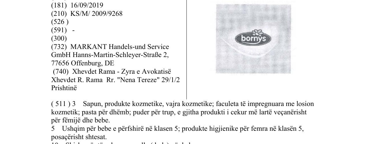 Zëri i markës bornys në buletin