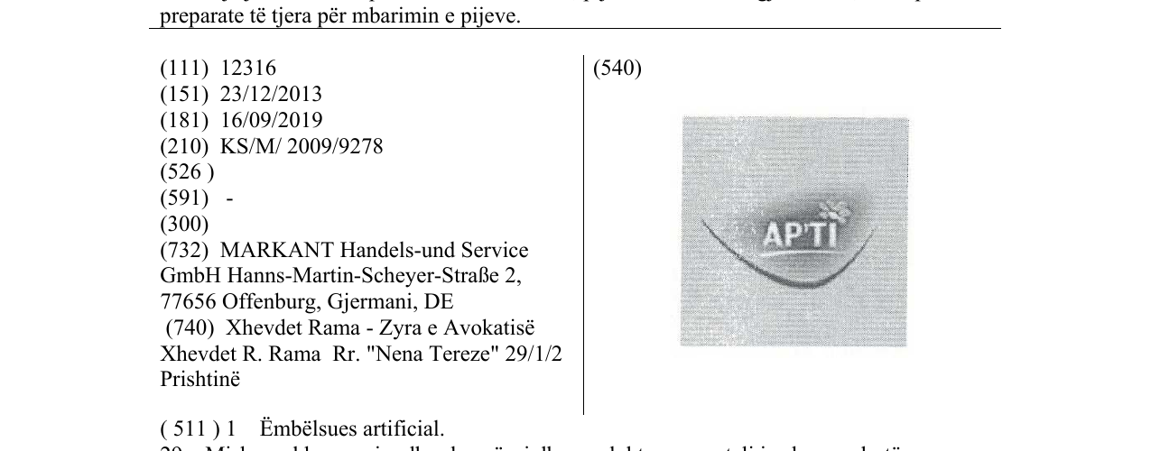 Zëri i markës AP'TI në buletin