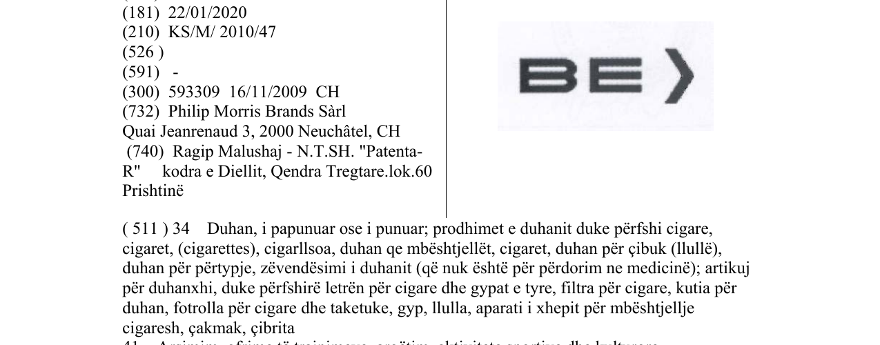 Zëri i markës Markë figurative në buletin