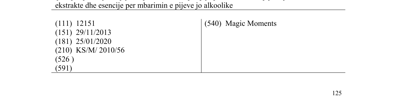 Zëri i markës Magic Moments në buletin