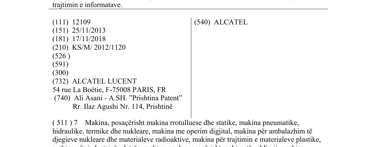 Zëri i markës ALCATEL në buletin