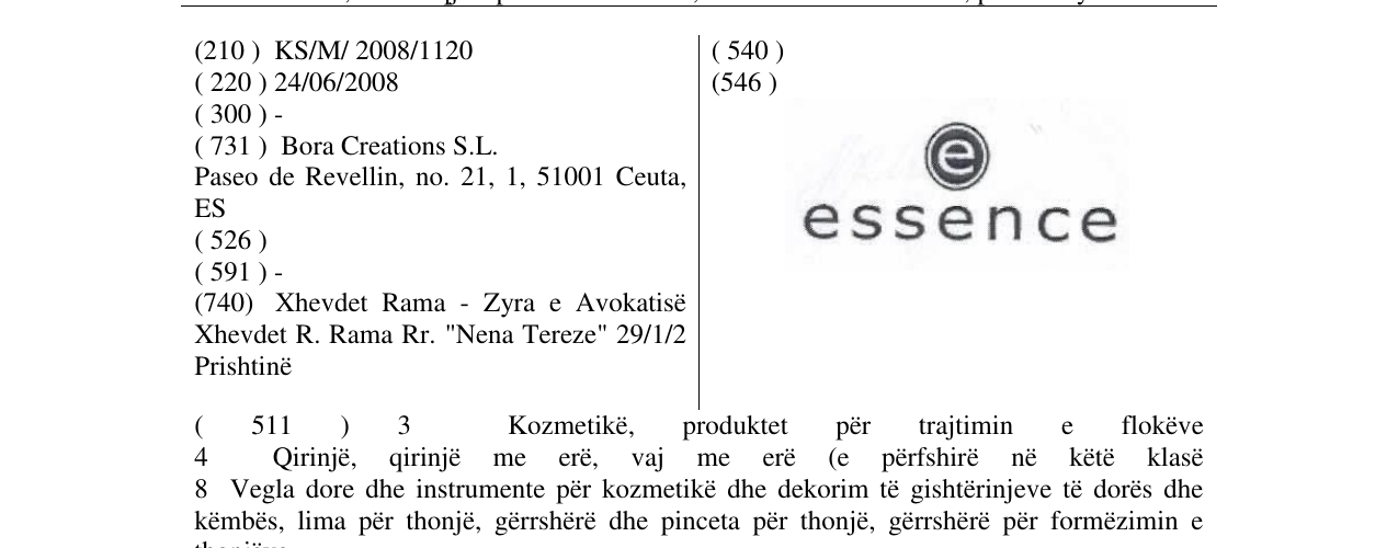 Zëri i markës e essence në buletin