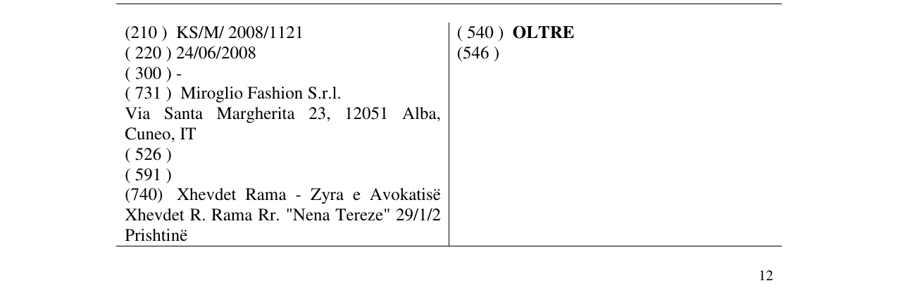 Zëri i markës OLTRE në buletin
