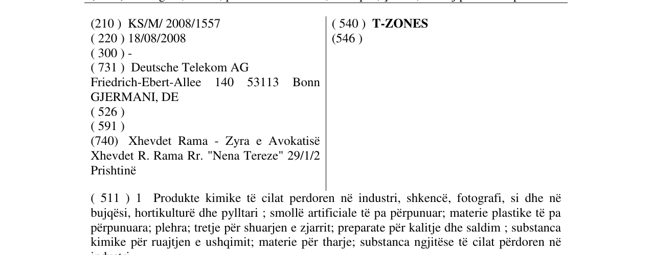 Zëri i markës T-ZONES në buletin