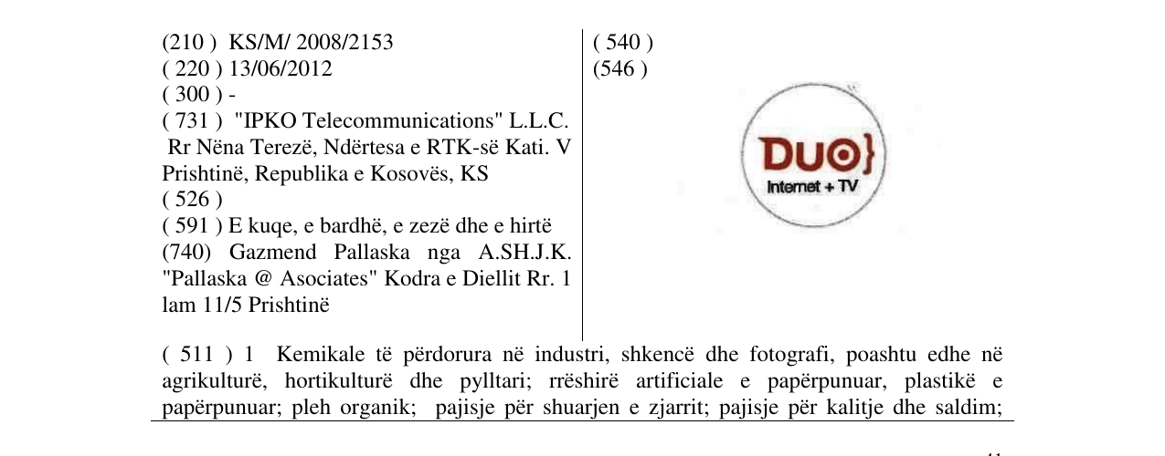 Zëri i markës DUO} Internet + TV në buletin