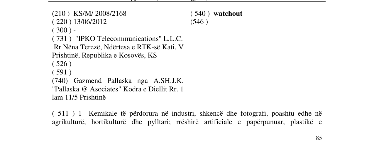 Zëri i markës watchout në buletin