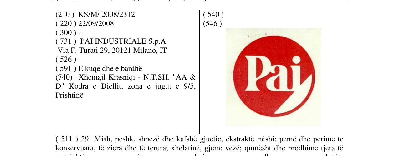 Zëri i markës PAI në buletin