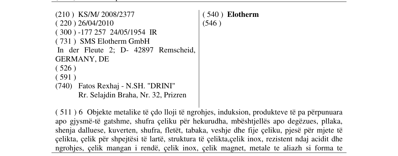 Zëri i markës Elotherm në buletin
