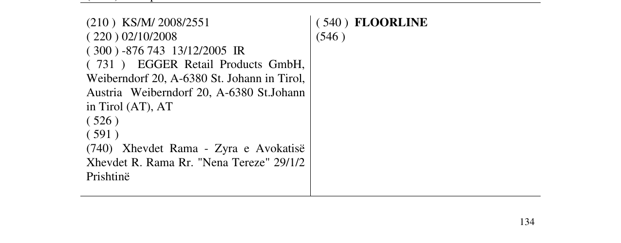 Zëri i markës FLOORLINE në buletin