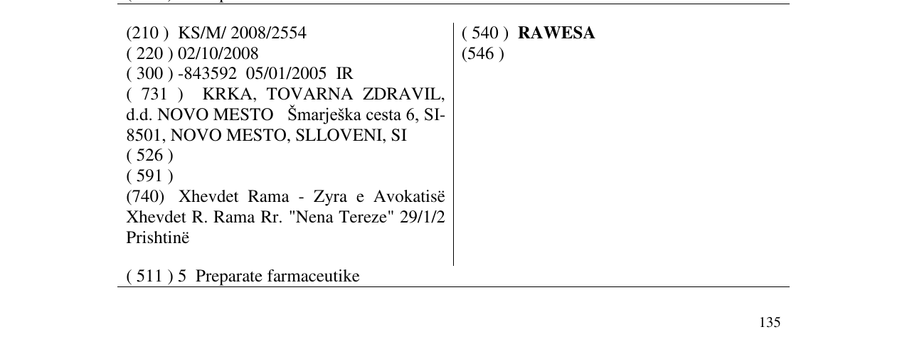 Zëri i markës RAWESA në buletin