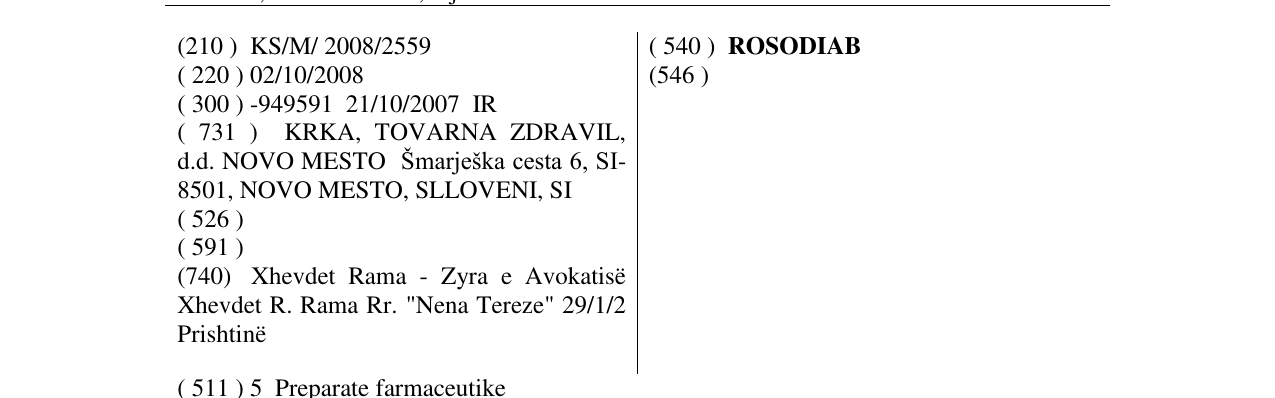 Zëri i markës ROSODIAB në buletin