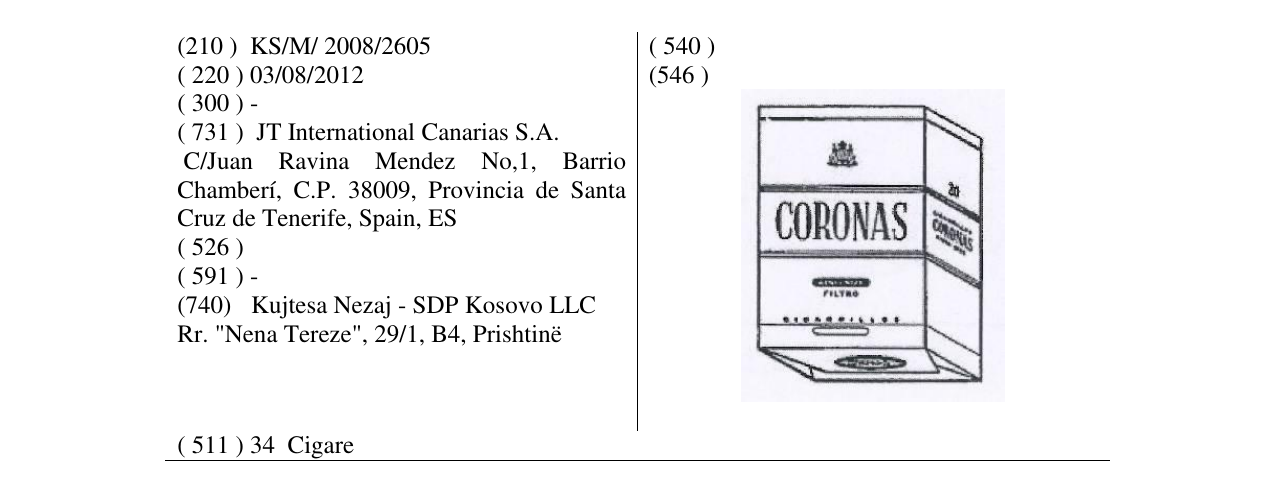 Zëri i markës CORONAS në buletin