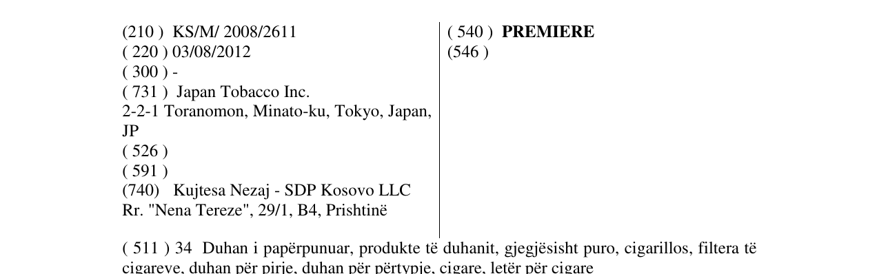 Zëri i markës PREMIERE në buletin