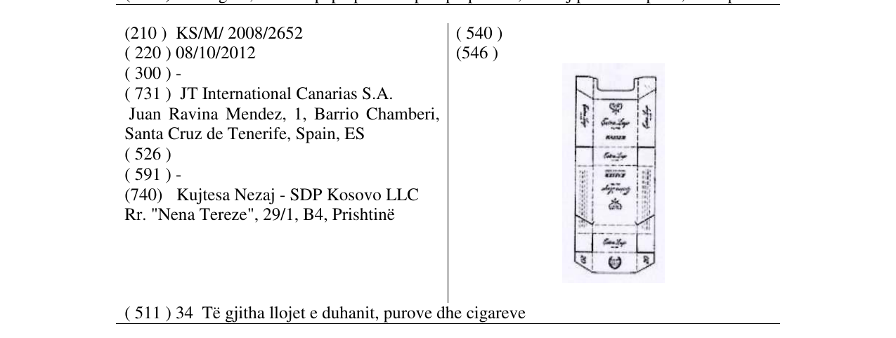 Zëri i markës Markë figurative në buletin