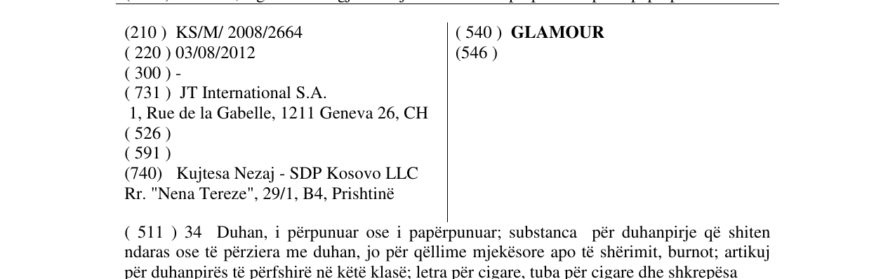 Zëri i markës GLAMOUR në buletin